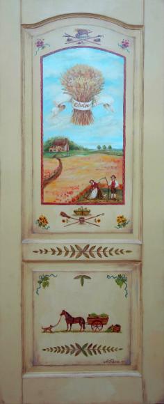 Роспись двери в стиле прованс Пшеница